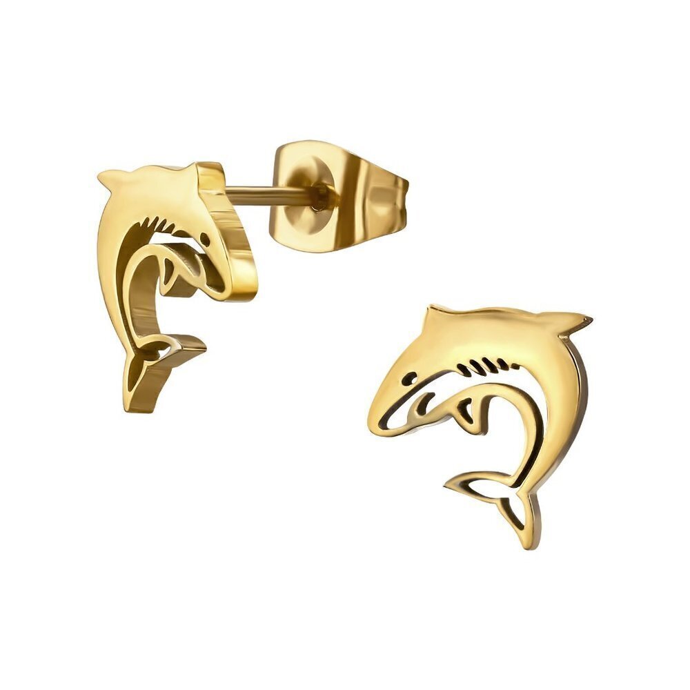 Stainless Steel Tarnish Proof Shark Stud Earrings​
